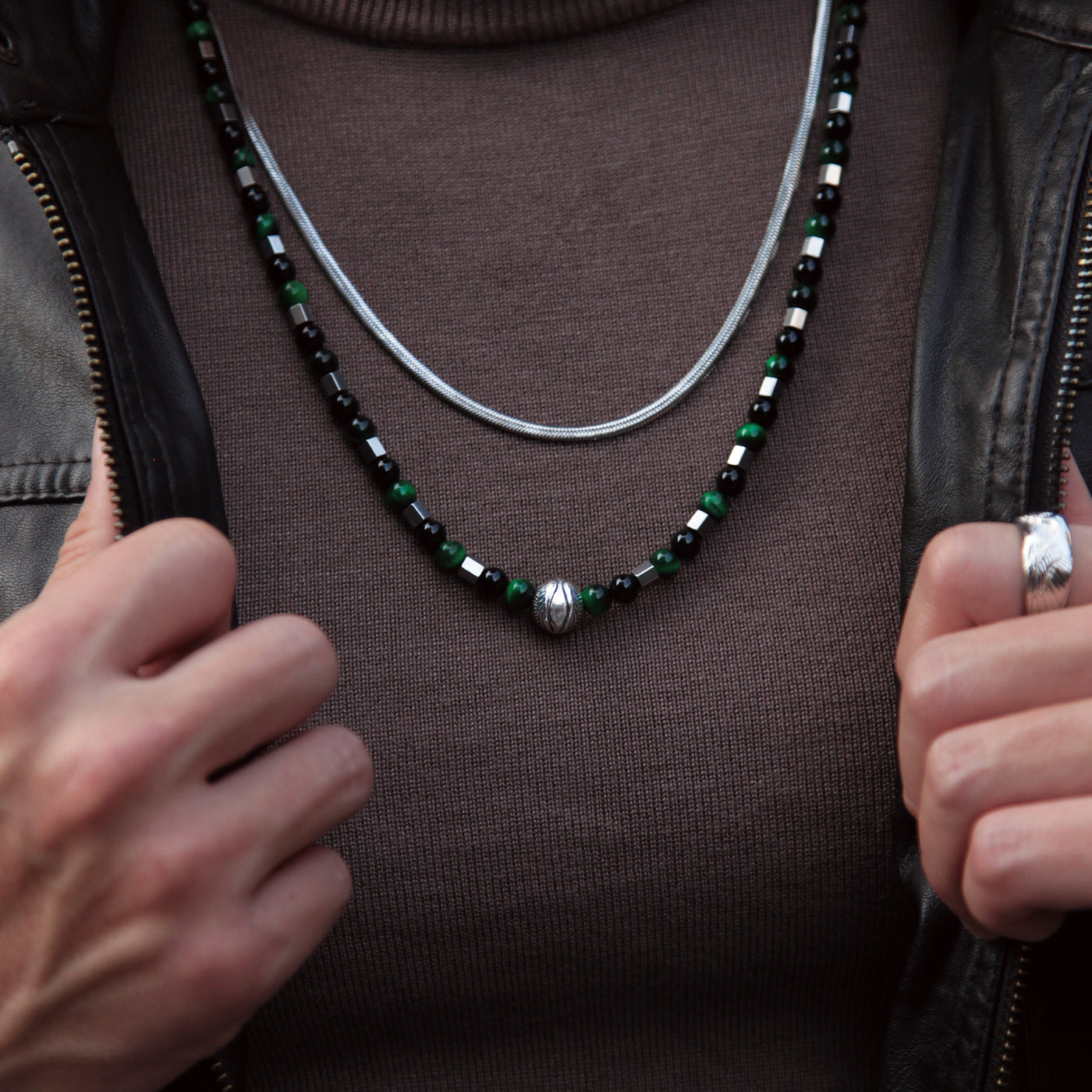 Mens Beaded Necklaces - Southwestern Men's Gemstone Necklace